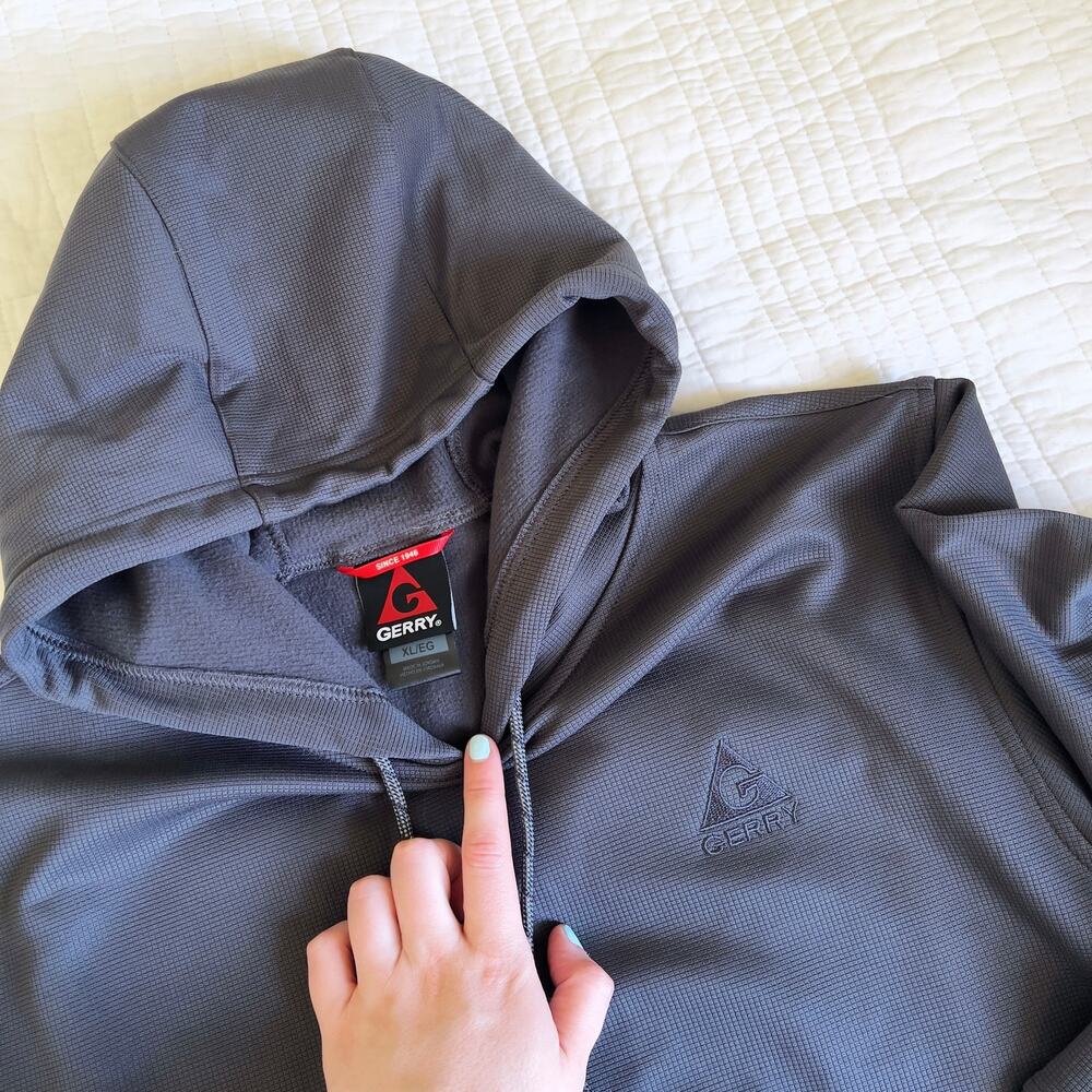 Gerry Grey Textured Hoodie Men's XL Oversized Sweatshirt